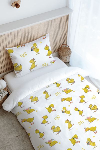 Tuğba Kuğu Single Duvet Cover Set (160X220) - Iconic Series - Fun Ducks