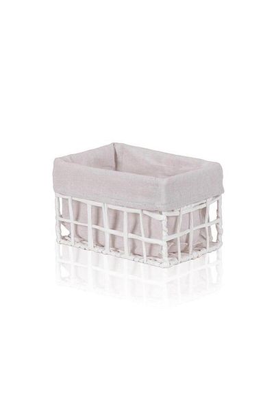 The Mia The Mia Braid Wicker Organizer Basket White 22X14X13 cm Spt0089