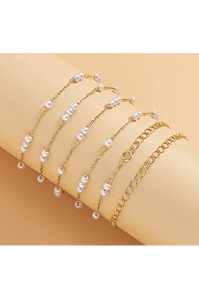 Shiklik MODA مجموعة من 6 أساور من اللؤلؤ توفر الأناقة والأناقة معًا