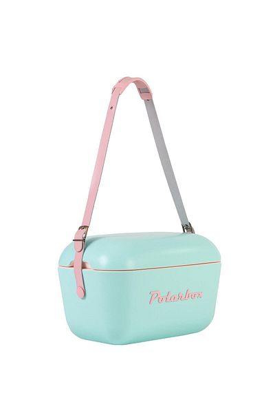 Polarbox صندوق الثلج Polarbox® Retro باللون السماوي – Baby Rose Pop سعة 12 لترًا