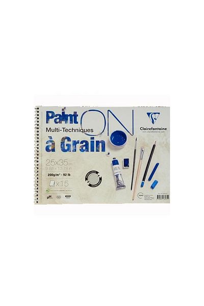 Clairefontaine Claırefontaıne 15 YP 25x35 CM 200 GR - Grain Drawing Blocked Picture Notebook