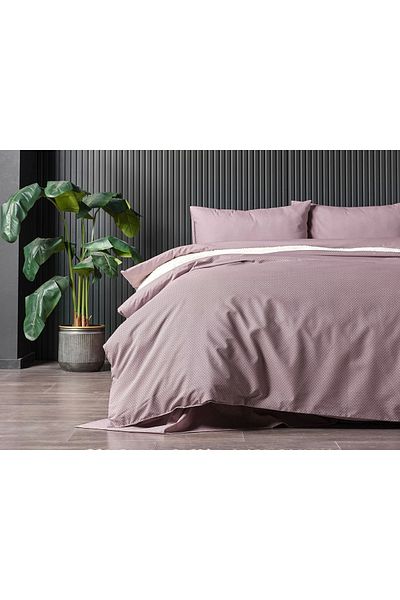 Doqu Home طقم غطاء لحاف فردي من بيور تاتش - وردة مغبرة