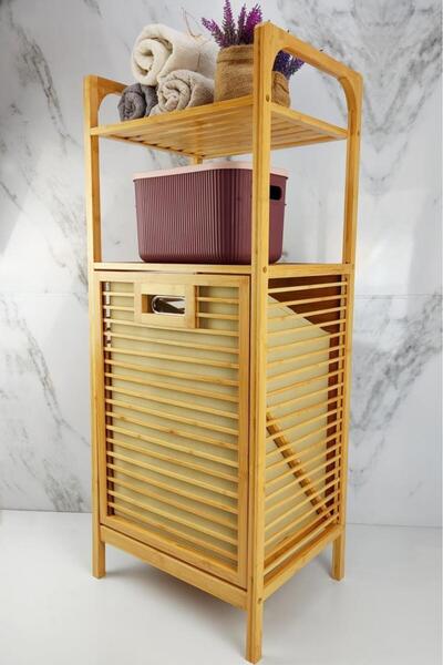 Digithome Bambu Kirli Sepetli 2 Raflı Çamaşır Sepeti DB-0001H