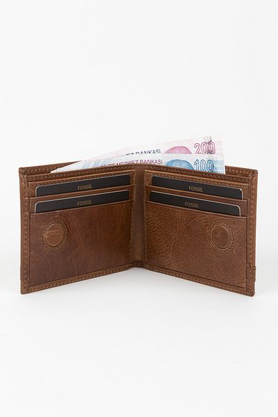 Fossil Boxed Genuine Leather Brown Crazy Horizontal Men's Wallet Hand Portfolio