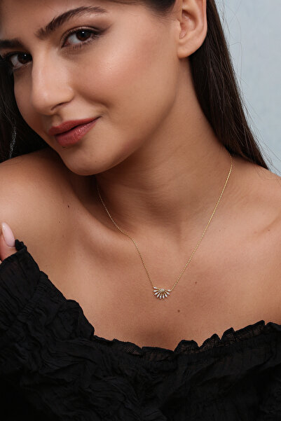 Gümüş Vadisi 925 Ayar Gümüş Zirkon Taşlı Taç Kolye -GV8529