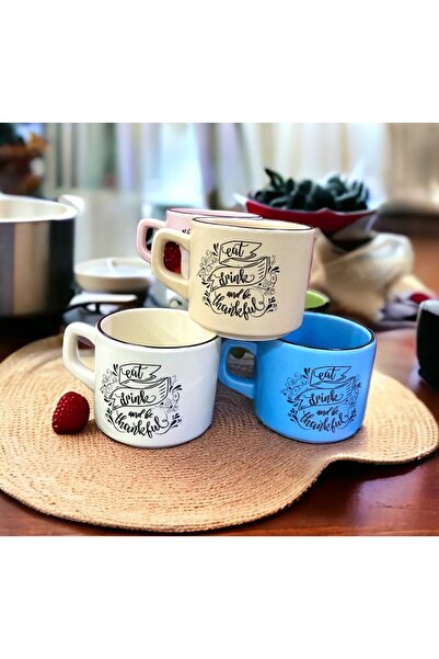 Home طقم 6 أكواب شاي وقهوة ملونة