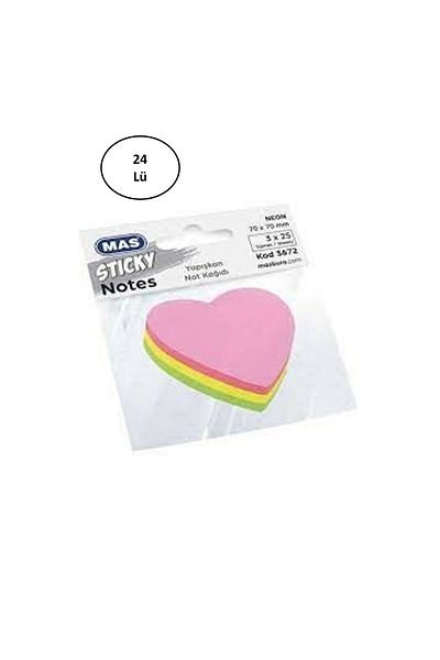 Mas 3672 75 Sheets Mixed Color Heart Shaped Note Paper