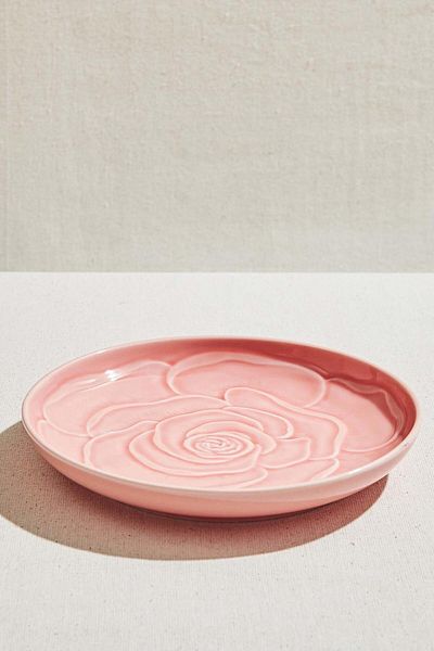 Paşabahçe Pink Rose Ceramic Pit Plate