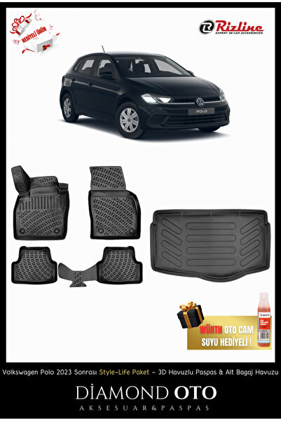 Rizline Volkswagen Polo Style - Life Paket - Havuzlu Paspas & Alt Bagaj Havuz...
