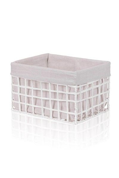 The Mia Braid Wicker Organizer Basket White 30X22X19 cm Spt0087