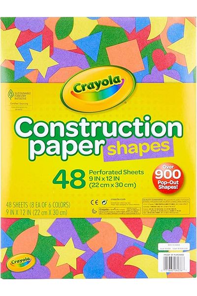 Crayola 48pg Construction Paper With Pop Out Shapes 99-0036