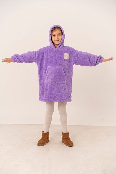 bysezerozer Wellsoft Reversible Fleece Kangaroo Pattern - Kids Oversize Sweatshirt, Hoodie and Wearable Home Blanket