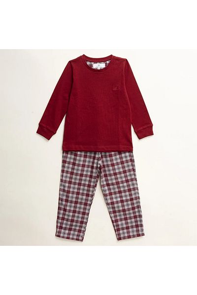Penelope Set pijamale fetiță 5-6 ani - Roșu Claret