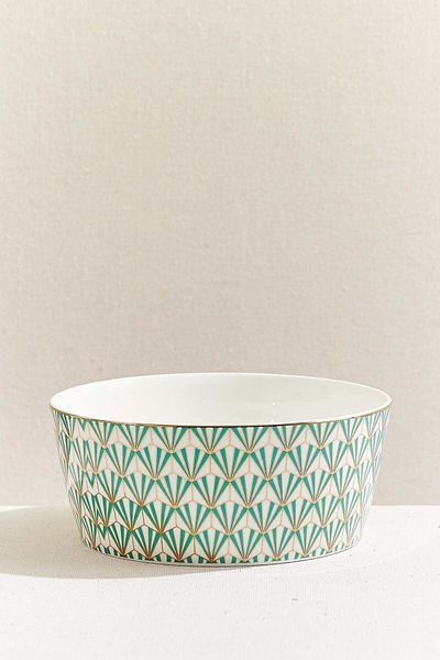 Paşabahçe Green Venezia Porcelain Serving Bowl