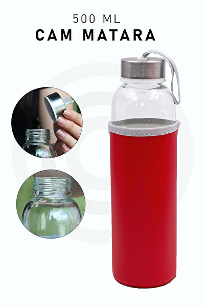 İkon store 500ml Glass Flask with Case