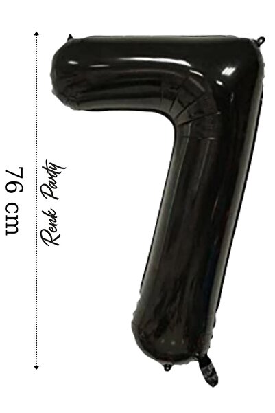 Genel Markalar Folyo Balon 7 Rakamı Helyum Balon 76 Cm Siyah Renk - 7 Yaş Bal...