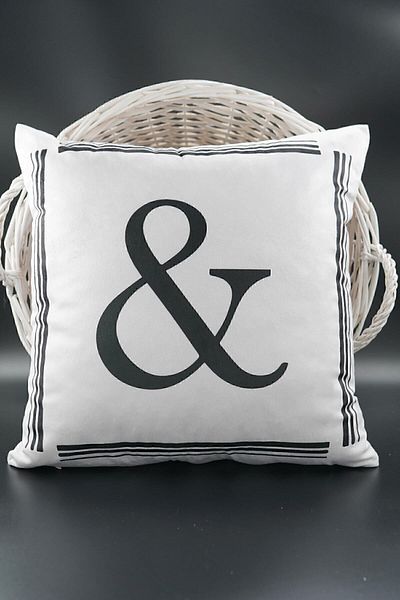 ASDİVA Letter Throw Pillow Cover Velvet 43X43 cm Double Sided with and Symbol Cat Patterned Marriage Proposal