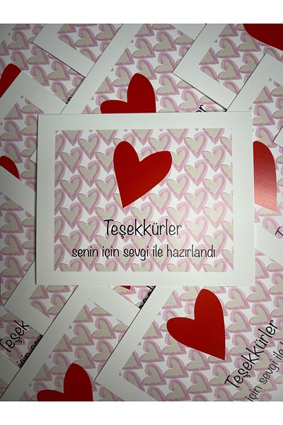 zeinapp 15 Hearted Thank You Card - 10X8 Packaging Material