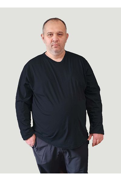 BİG NONA Plus Size Unisex Long Sleeve T-Shirt