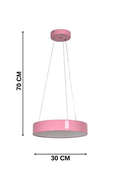 Modavize Dakota Modern Panel Ledli Salon Çocuk Odası Yatak Odası Mutfak Pembe Renk Led Avize (BEYAZ IŞIK)