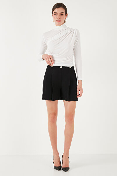 Lela Стретч-блузка з деталями, облягаючий крій, прямий комір BLUZ 669925