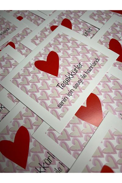 zeinapp 15 Hearted Thank You Card - 10X8 Packaging Material