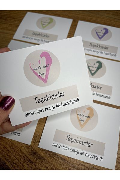 zeinapp 15 Hearted Thank You Card - Mixed Color, 10X8 Measuring Material