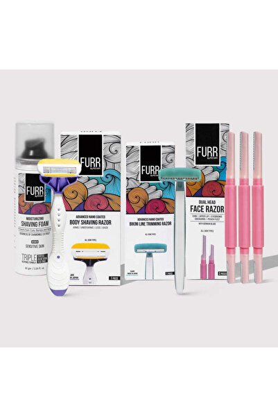 Furr Grooming Pack for Women | Body,Bikini & Face Razor,and Shaving Foam Comb...
