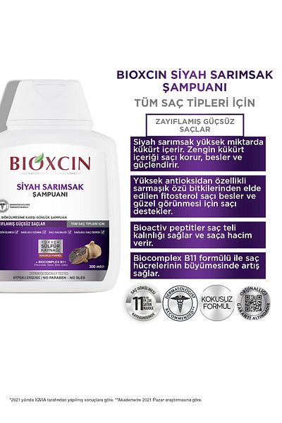 Bioxcin Šampon s černým česnekem 300 ml-