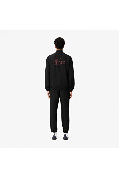 Lacoste Erkek Regular Fit Fermuarlı Yaka Baskılı Siyah Eşofman Takımı