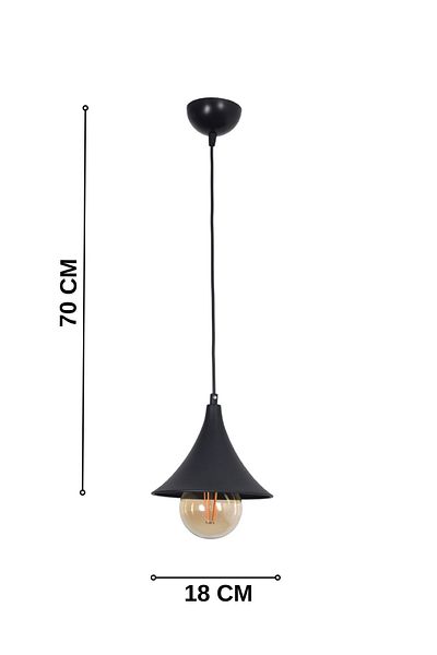 Modavize Thomas Modern Design - Children's Room and Kitchen Black Metal Single Chandelier (Without Bulb)