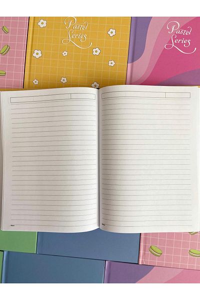 Mielibon Ruled Notebook, 96 Sheets Ruled Notebook, Pastel Color Ruled Notebook, Hard Cover Ruled Notebook