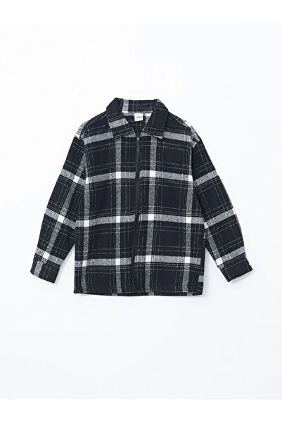 LC Waikiki Детско черно карирано яке-риза за момче Lcw
