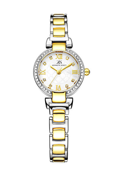 Kenneth Scott ساعة كينيث سكوت النسائية التناظرية ذات المينا الأبيض - K22520-TBTM