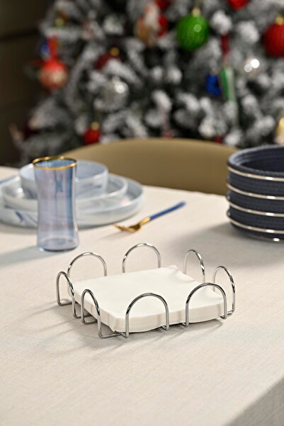 Edora Home Șervețel pătrat argintiu de 18 cm - șervețel de dimensiuni mari din metal inoxidabil pentru cafenea, restaurant, hotel, veselă de bucătărie