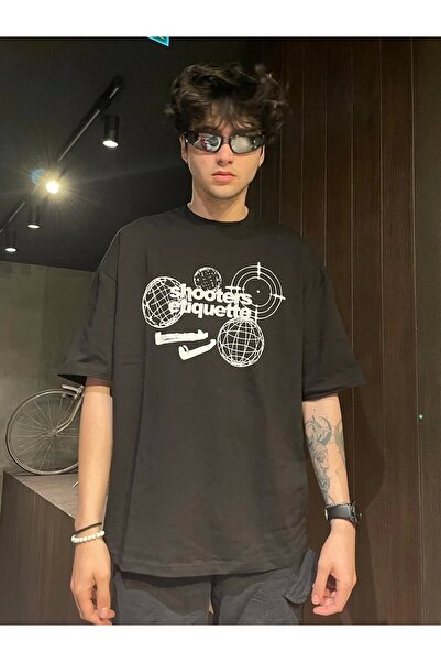 1blood Tricou negru cu dronă artilerie