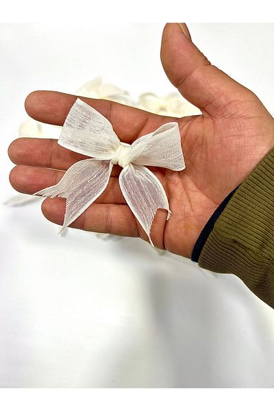 Nikah Şekeri Market 25 Pieces Nopeli Ribbon Linen - Ready Decorate Gift, for Engagement and Wedding