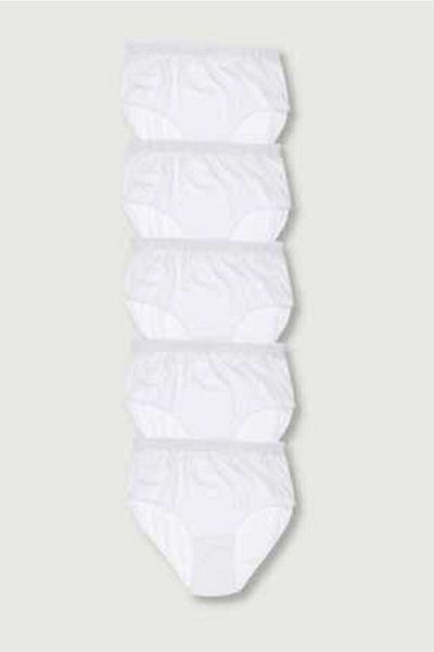 KEYAL Tutku Women's White 5-Pack Rib Bato Panties Elf568T0922Ccm5