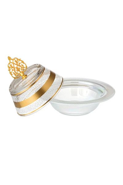 HIC Turkish Glass Date Bowl With Lid 17.5 Cm