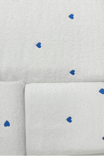 Mira Home 3-комплектний набір рушників для ванної кімнати з вишивкою у вигляді серця, 100% бавовна, Lovely Set