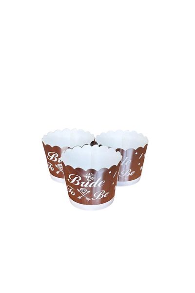 Cadde Süs Gold Color Muffin Cupcake Mold - Bride to Be Themed