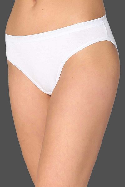 ENTAHA Tutku Women's White 6 Pack Cotton Waterway Bikini Panties