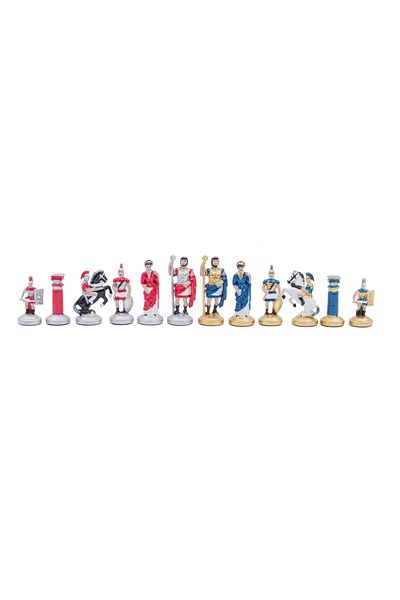 GGS GrandGiftStore Metal Chess Set - Hand Painted, Wooden Board and Durable Stones