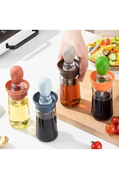 Tuppee فرشاة سيليكون للزيت والصلصة والبيض مع وعاء زجاجي 300 مل