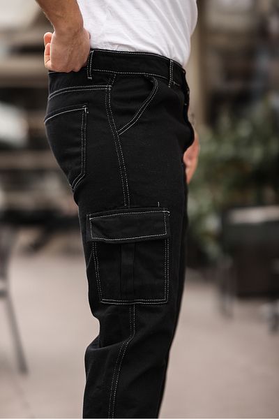 comstar Ανδρικό φαρδύ Cargo Pocket Basic μαύρο φαρδύ παντελόνι