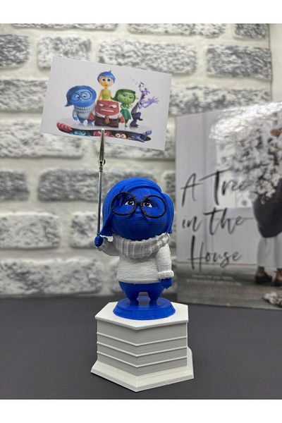 Megart Note Holder with Reverse Face Sad Character Design, Photo Holder Custom Design Desktop Organizer