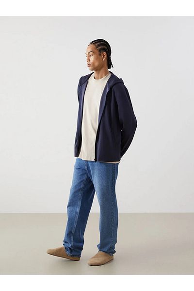 LC Waikiki Xside Active Indigo Hooded Long Sleeve Men's Zip-Up Sweatshirt