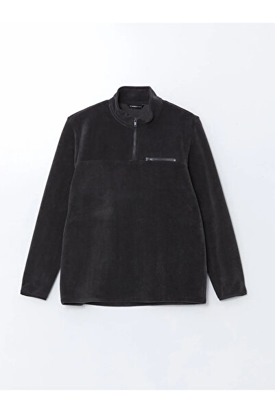 LC Waikiki LCWAIKIKI Basic Antrasit Dik Yaka Uzun Kollu Polar Erkek Sweatshirt