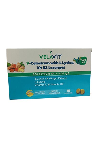 Velavit V-Colostrum with L-Lysine, Vit B2 Lozenges - Kolostrum içeren Pastil-...