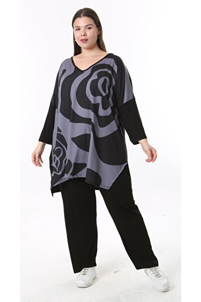 XL Modam Women's Patterned Large Size Tunic